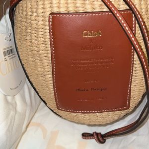 Chloe woven rafia long shoulder bag